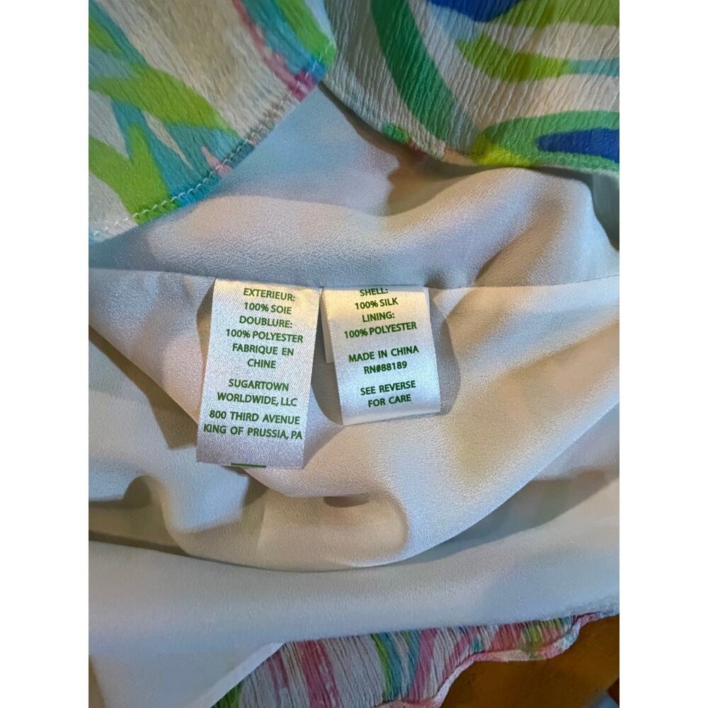 Lilly Pulitzer Dorothy Dress Womens Size 6 Blue Tropical Babydoll Mini - Picture 3 of 5